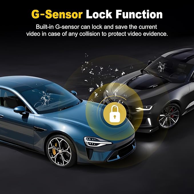 Dash Cam, 4K+2K Full HD Dash Cam Front and Rear, Dash Camera for Cars with Built-in 5GWiFi, 3.0” IPS Screen Dashcam, with 64GB Card, Night Vision, Loop Recording, G-Sensor, Parking Mode, Black