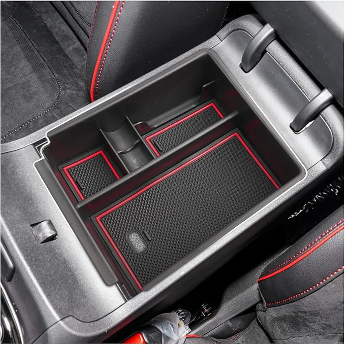 SXCY for 2025 2026 Hyundai Tucson [SE/SEL] Center Console Organizer for 2025 2026 Hyundai Tucson Accessories for 2025 2026 Hyundai Tucson Console Organizer Armrest Console Tray(Red)