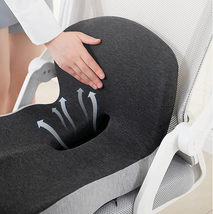 Back and Seat Cushion, Car Seat Cushion for Cars with Lumbar Support,Seat Cushion for Truck Driver, Ergonomic Memory Foam Non Slip Seat Skin with Back Support for Office Chair, Car Seat(C Type)
