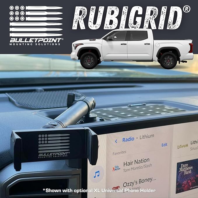 Bulletpoint RubiGrid Metal Dash Mount Phone Holder Compatible with 2022+ Toyota Tundra & 2023+ Toyota Sequoia (Spring-Loaded)