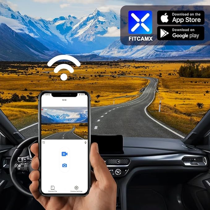 Fitcamx 4K Dash Cam Suitable for Acura Integra 2023-2026 & Type S (Grey Cover), Integrated OEM Look, UHD 2160P Video, Built-in WiFi & APP, Loop Recording, Collisison Detection, Plug & Play, 64GB Card
