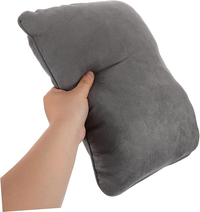 Ergonomic Car Seat Cushion for Driving Comfort PP Cotton Lumbar Support Pillow for Office and Car Stylish Grey Back Cushion Reduces Lower Back Easy Installation