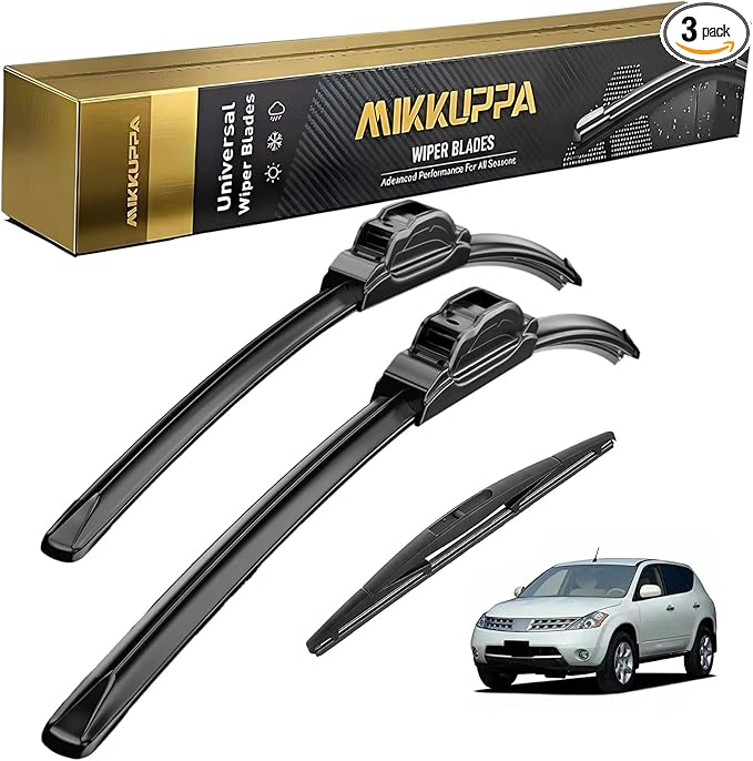 MIKKUPPA 26"+17"+14" Windshield Wiper Blades Replacement for 2006-2007 Murano, Front & Rear Wiper Blades, Durable Stable Quiet All Season (Pack of 3)