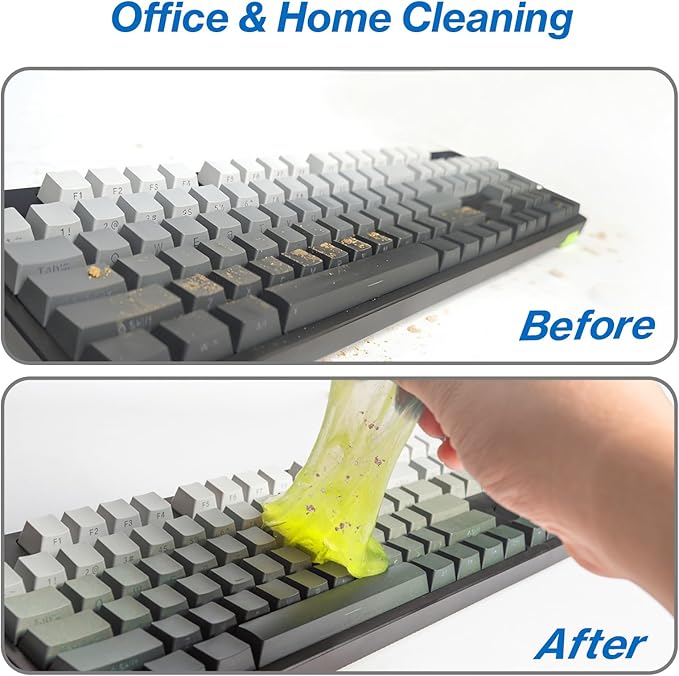 Car Cleaning Gel, Reusable Car Cleaning Putty for Interior Detailing, Dust Cleaning Gel for Air Vents, Cup Holders, Dashboards, Keyboard & Hard-to-Reach Areas, 80g, Yellow