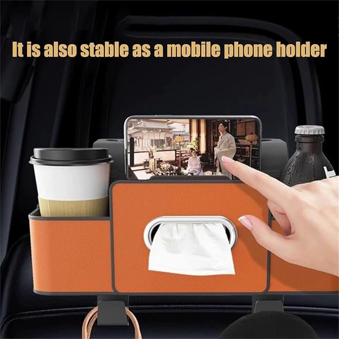 Car Organizers and Storage Box Behind Seat, Large Car Seat Back Organizer for Hold Phone, Drinks, Handbag, Universal Fit for Suv/Sedan (Black, 2pcs)