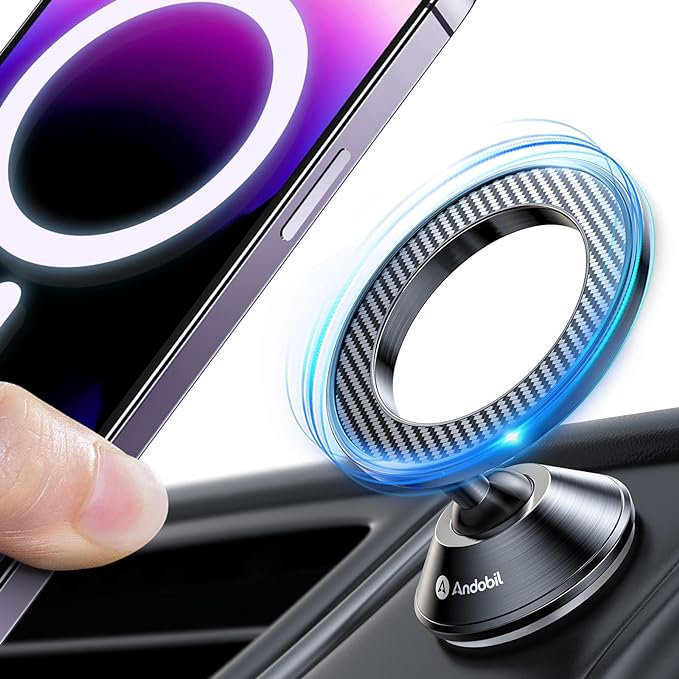 andobil for Magsafe Car Mount [Strongest Magnet & Upgraded 3M Adhesive] Magnetic Phone Holder for Car Dashboard 360 Adjustable Magnetic Car Phone Holder Mount for iPhone 17 Pro Max 16 15 14 13 Plus