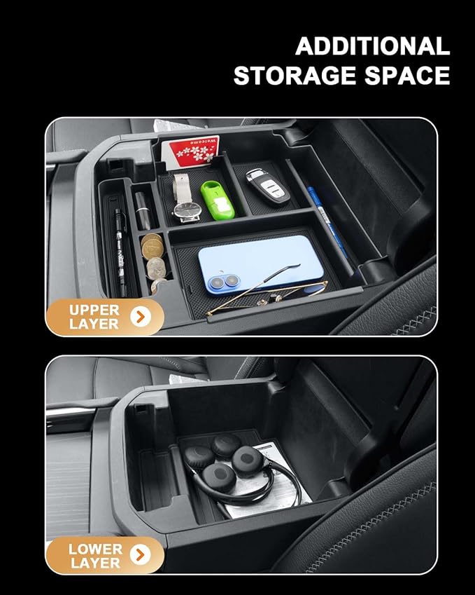 ECOZEN Center Console Organizer For 2021-2026 Chevy Tahoe/Suburban(Premier/High Country) & Yukon/Yukon XL(Denali/Denali Ultimate) Accessories Upgraded - Only Fit For Power Sliding Center Console
