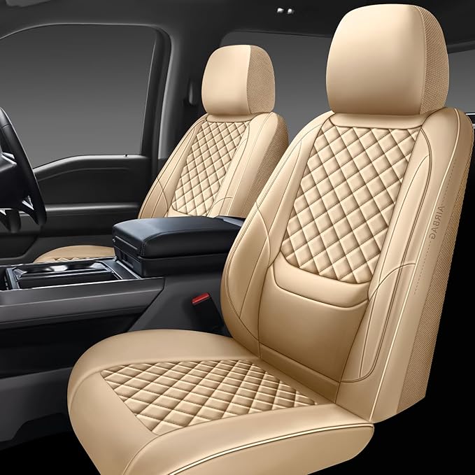 Full Coverage Leather Car Seat Covers Front Pair,Waterproof Seat Covers for Cars,SUVs Trucks, Car Seat Cushion,Car Seat Protector with 2 Seats