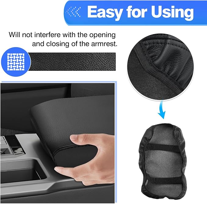 Autorder Center Console Cover for 2024-2025 2026 Toyota Land Cruiser LC250 Accessories Armrest Cover Anti-Scratch Middle Console Pad Leather Armrest Protector