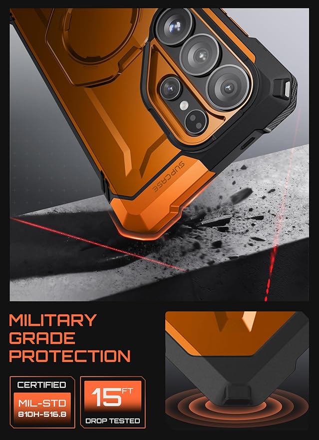 SUPCASE for Samsung Galaxy S26 Ultra Case with Kickstand (Unicorn Beetle Grip), [Wireless Charge Compatible] [Military-Grade Protection] Heavy-Duty Magnetic Phone Case for S26 Ultra 6.9 Inch, Coral