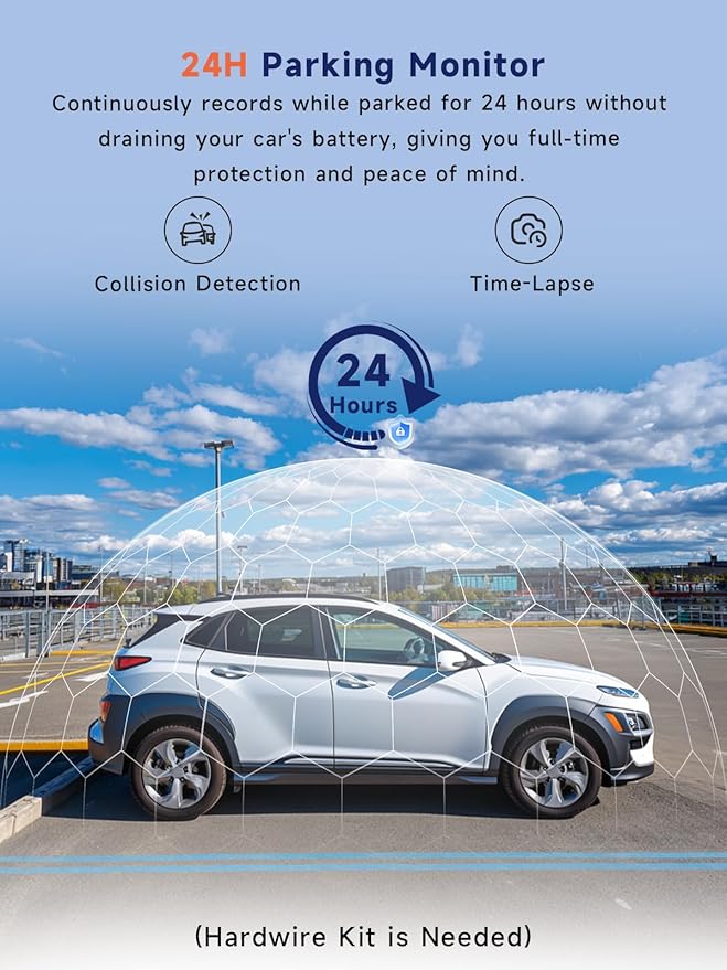 Dash Cam Front and Inside, 2.5K+1080P Dual Camera for Cars, Hidden Car Camera Front and Interior with Super Night Vision, 4 IR LEDs, G-Sensor, 24H Parking Mode, Loop Recording, 32GB Card Included