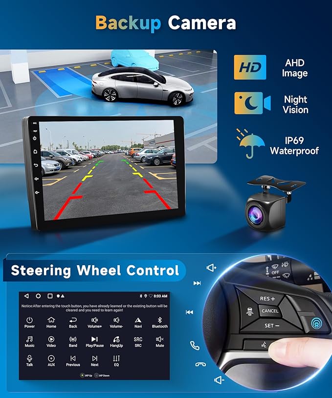 METEESER 【2+64G】 for Honda Accord 8th 2008-2013 Android Car Stereo Wireless Carplay Android Auto,10.1" Touchscreen Radio GPS WiFi DSP Bluetooth SWC+Backup Camera for Honda Accord Car Play