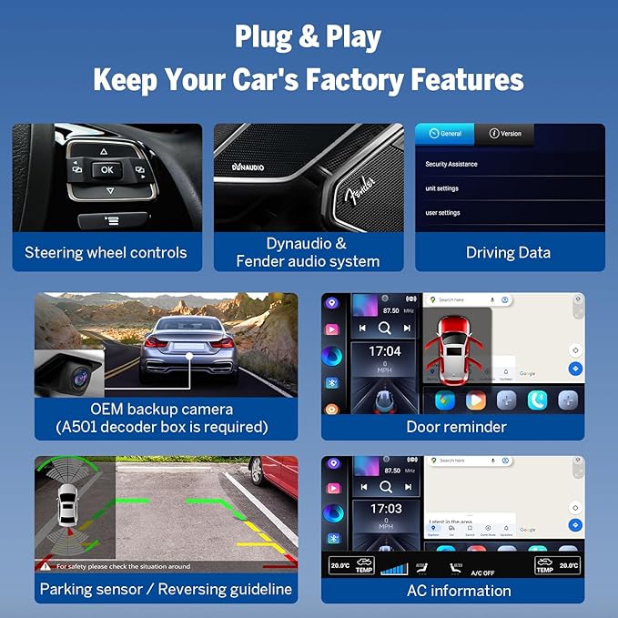Eonon 4+64G Android 14 Car Stereo for Volkswagen Golf Passat SEAT Skoda, 9'' CarPlay Android Auto Touchscreen Headunit with DSP, Bluetooth,SWC- VWX7A