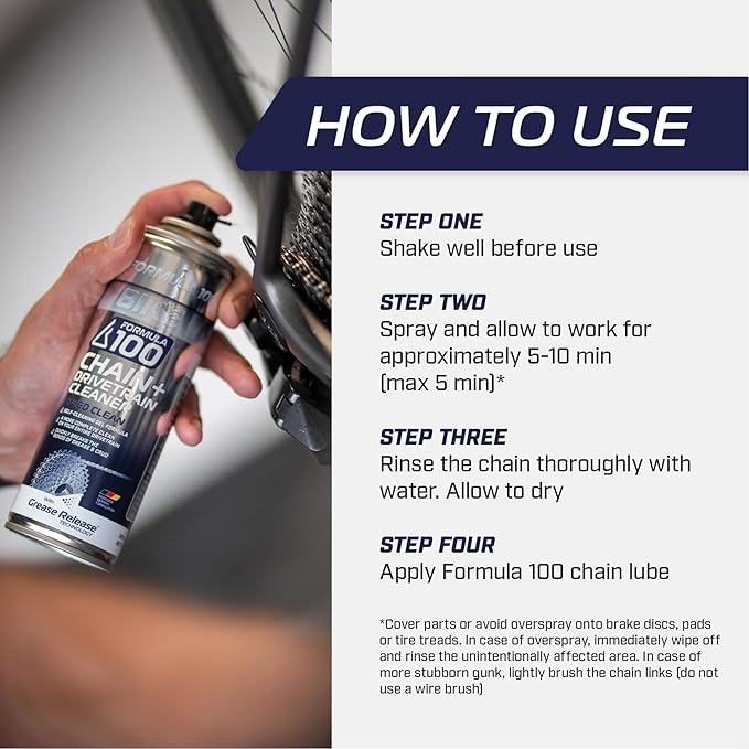 Speed Clean Degreaser & Power Drive Chain Lube for Bicycles & eBikes – Spray Cleaner Quickly Removes Grease, Dirt & Grime – Race Day Lubricant Protects Against Wear, Friction & Corrosion,