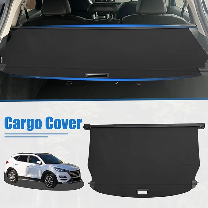 X AUTOHAUX Retractable Cargo Cover for Hyundai Tucson 2022-2024 Waterproof Non Slip SUV Rear Trunk Shielding Shade Black