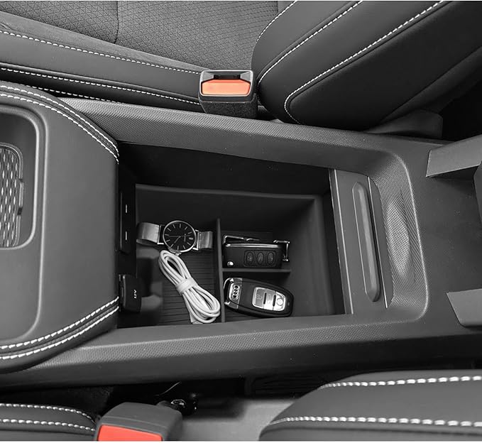 LUWU 2025 2026 Mustang Mach E Center Console Organizer for 2025 2026 Ford Mustang Mach E Select/Premium/GT Accessories Armrest Console Storage Box Glove Organizer Tray Silicone Material (Lower)
