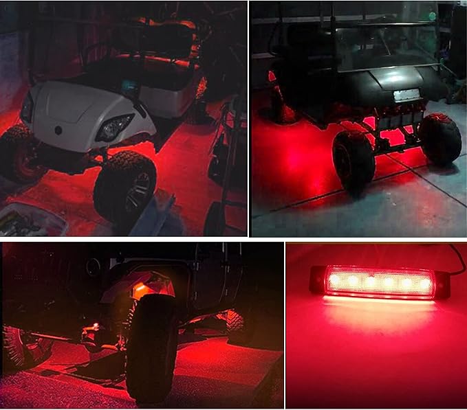 10 Pcs LED Rock Lights Waterproof 3.8" Sealed Red Underglow Kit, Fender Wheel Well Lights, Car Exterior Side Marker for Wrangler, Snowmobile, Truck, Golf Cart, RV, Cab, SUV, Offroad