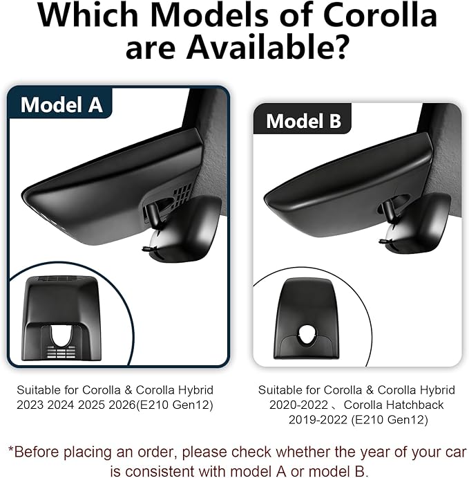 mangoal 4K Dash Cam Custom fit for Toyota Corolla Gen12 E210 2023 2024 2025 2026 (Model A),LE SE XLE XSE Hybrid Hatchback,Integrated OEM Look,2160P UHD Video,App & WiFi,Loop Recording, 64GB Card