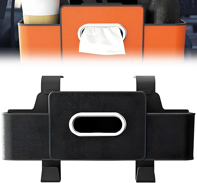 PUSKIU Car Organizer and Storage Box, Car Organizers and Storage Box for Back Seat, Car Organizer Back Seat for Daily Travel (Black)