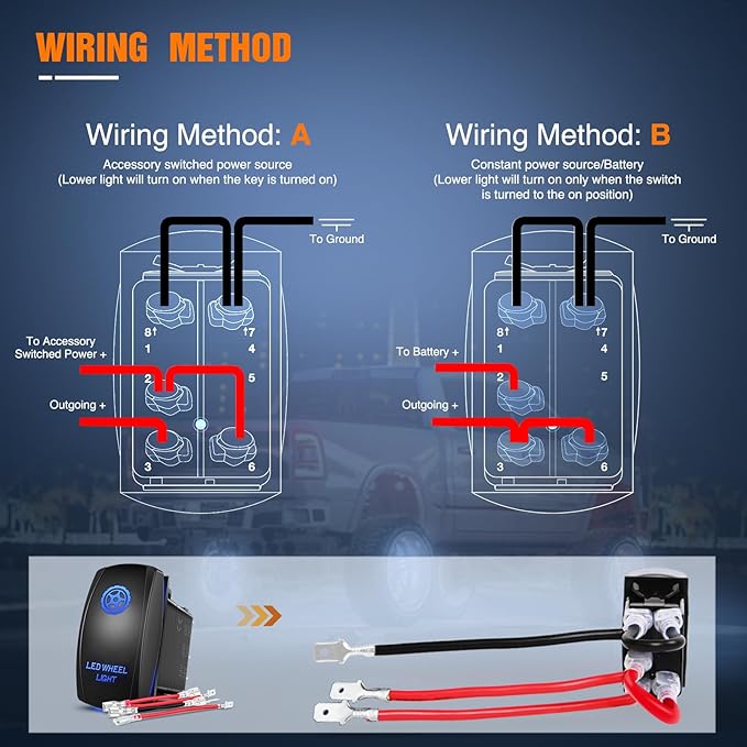 Nilight 4PCS 17inch Double Row LED Wheel Ring Lights Pure White with Wiring Harness Kit Rocker Switch Control Dual Row for Car Van SUV Truck