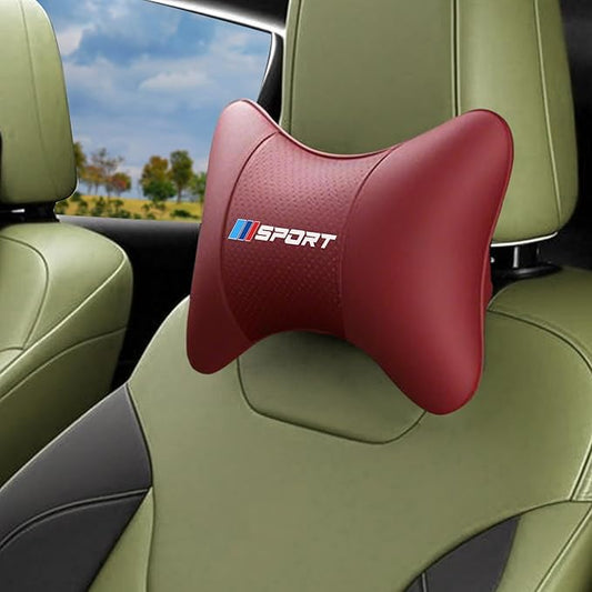 Car Neck Support Pillow Sport Logo Fit for BMW – Comfortable Headrest Cushion for Long Drives and Travel