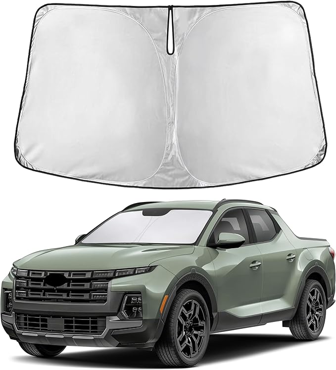 EcoNour Windshield Sunshade Compatible for Hyundai Santa Cruz 2022-2024 2025 2026, Sun Visor for Front Windshield & Window Sun Shade Cover, UV Heat Blocker & Protector, Car Accessories