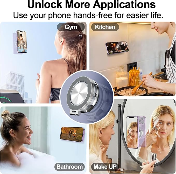AICase Car Electric Suction Cup Vacuum Magnetic Phone Holder, 360° Rotatable Compatible with MagSafe, Magnet Cell Phone Car Mount for iPhone & Android, Includes Adhesive Pad for Uneven Surfaces