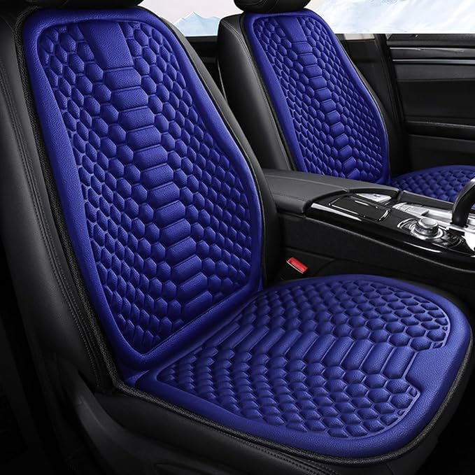 Car Seat Cushion Front Seat, Breathable Lumbar Support Car Seat Cushion for Long Sitting, Non-Slip Car Seat Pad (Blue)