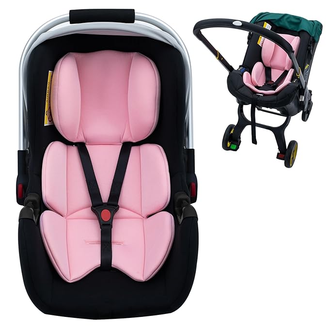 Infant Car Seat Insert, Ultra-Thick Carseat Head Support for Infant, Breathable Baby Car Seat Head & Body Support Compatible with Stroller, Universal Baby Car Seat Cushion with Filled Sponge