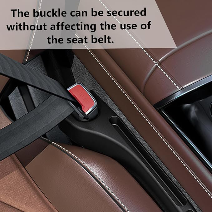 Black 2 PCS Car Seat Gap Filler, Car Seat Catcher Space Filler Between Car Seat and Console, Universal Car Accessories Auto Seat Gap Filler (Embedded)