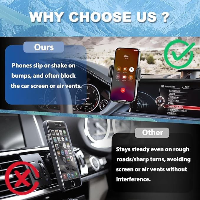 Car Phone Holder Fit for 2014-2018 BMW X5 / 2015-2019 BMW X6 Accessories Phone Mount 10.3-inch Screen Fixed Clip, Cell Phone Automobile Cradles Hands-Free 360 Degree Rotation Not Affect Air Vent