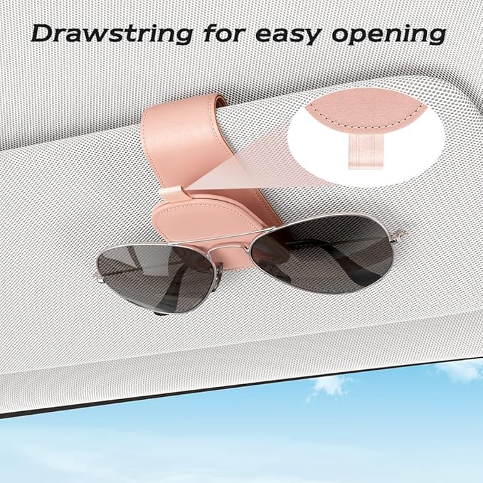 Sotfamily Sunglass Holder for Car Visor, Suede Cloth Magnetic Sunglass Organizer for Car Accessories, 2 Packs, Pink
