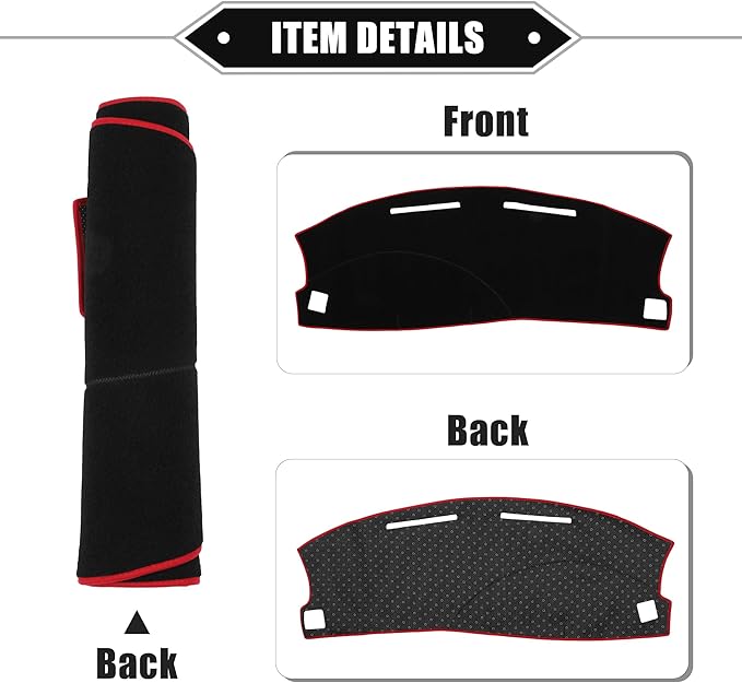 Dashboard Cover Compatible for Dodge Charger 2005-2007, Nonslip Polyester Red Dash Cover Mat Dash Board Protector Cover