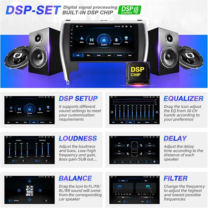 for Toyota Camry 2015 2016 2017 Radio Upgrade Android Touchscreen Compatible with Wireless Carplay Android Auto,Car Stereo Bluetooth Navigation GPS WiFi FM/AM Backup Camera 8-core Head Unit