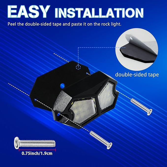 Led Rock Lights White 6 Pods 18LEDs 210 Degree Wide Angle IP68 Waterproof Aluminum Housing Underglow Underbody Lights 12v 24V for Truck UTV ATV Camper (6 Pods)