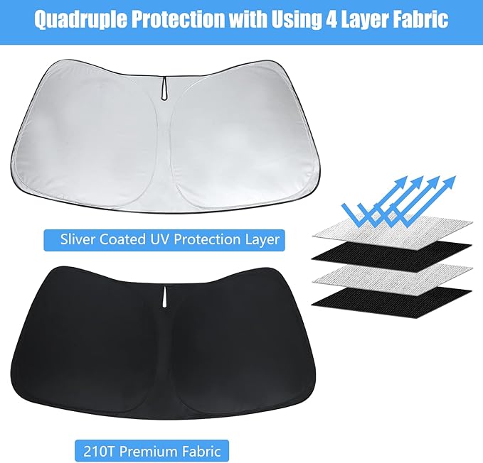 Windshield Sun Shade Window Sunshade Custom Fit Toyota Corolla Accessories 2026 2025 2024 2023 2022 2021 2020 (Not for Corolla Cross) Car Sun Visor UV Protector for Corolla Shield Cover Keep Cool