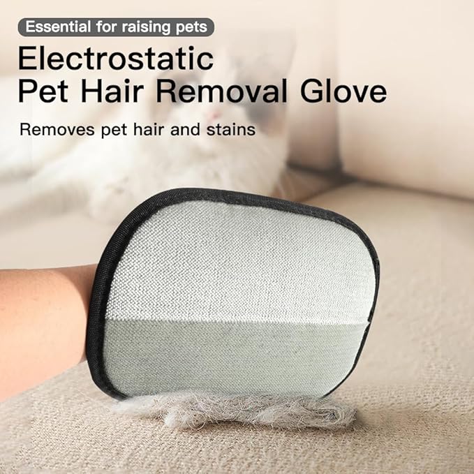 Pet Hair Removal Glove for Cats & Dogs, Reusable Electrostatic Pet Cat Dog Hair Remover Grooming Glove, Pet Hair Remover Tool for Clothing, Couch, Carpet, Car Seat (1PCS