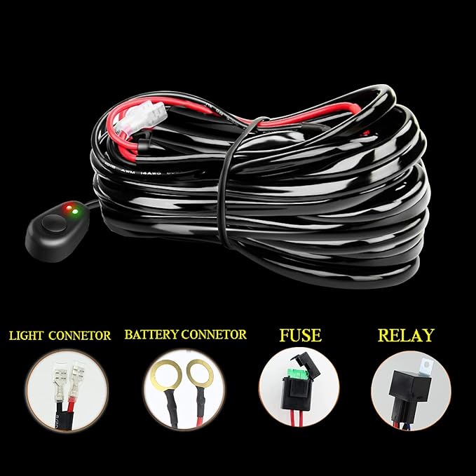 AUXTINGS 32 inch 405W Curved LED Light Bar Triple Row Work Light Spot Flood Beam with Wiring Harness kit Switch for Trucks Tractor 4X4 Boat Off Road Auto Fog Driving Lamp,12V 24V Waterproof