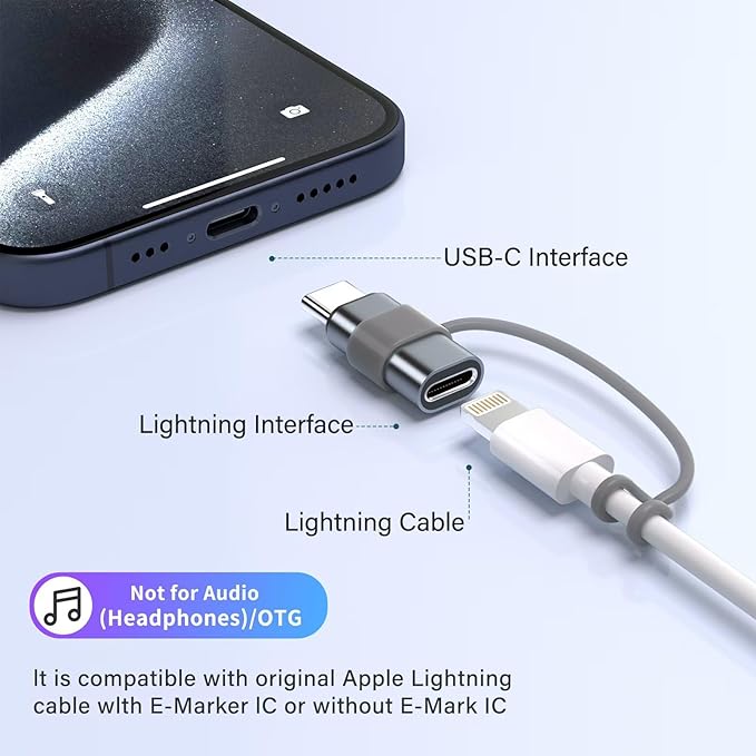 Thousover 4 Pack Lightning to USB C Adapter for iPhone 15/16/17 Pro/17 Pro Max,for iPhone 17/16 Charger,17/16 Accessories,Fast Charging & Data Transfer