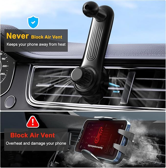 Car Vent Clip for Car Mount [Never Blocking] Universal Car Phone Holder Mount Vent Clip Replacement, 17mm Ball Joint Air Vent Clip for Car Fits Most Car Phone Holder and Wireless Car Charger