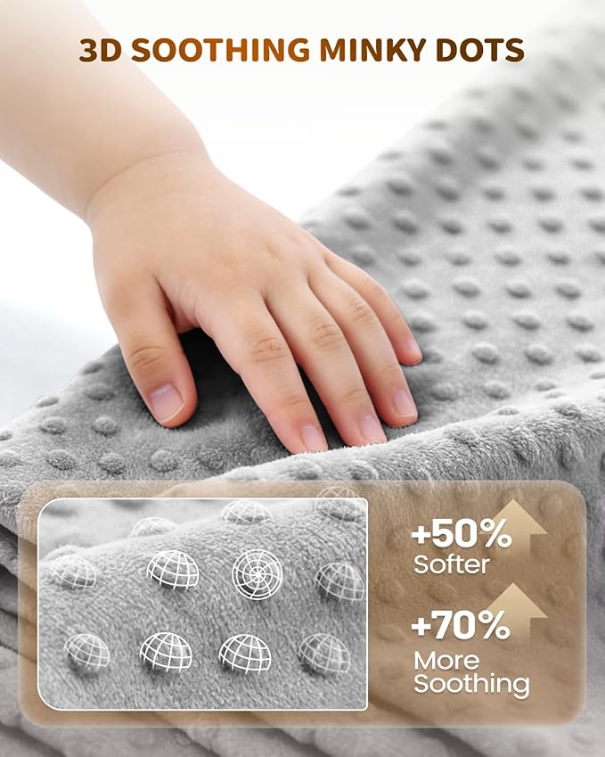 Memory Foam Kids Travel Pillow, Car Pillow for Kids, H-Shape Car Pillows for Sleeping, Removable Pillowcase, Adjustable, Velvet Dots, Grey