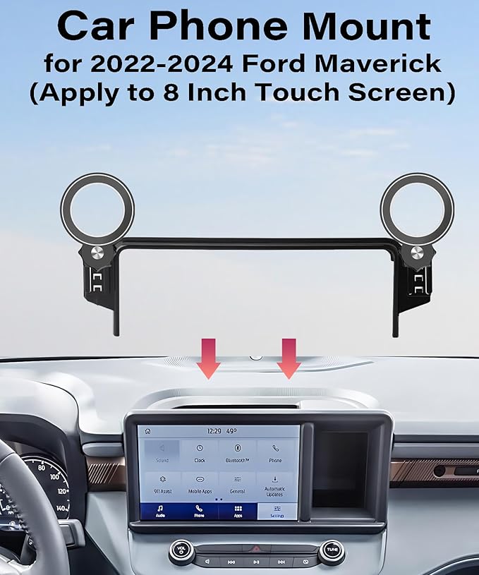 Car Phone Holder for Ford Maverick 2022 2023 2024 Accessories Apply to 8 Inch Touch Screen Fixed Clip Magnetic Cell Phone Mount Hands-Free 360 Degree Rotation