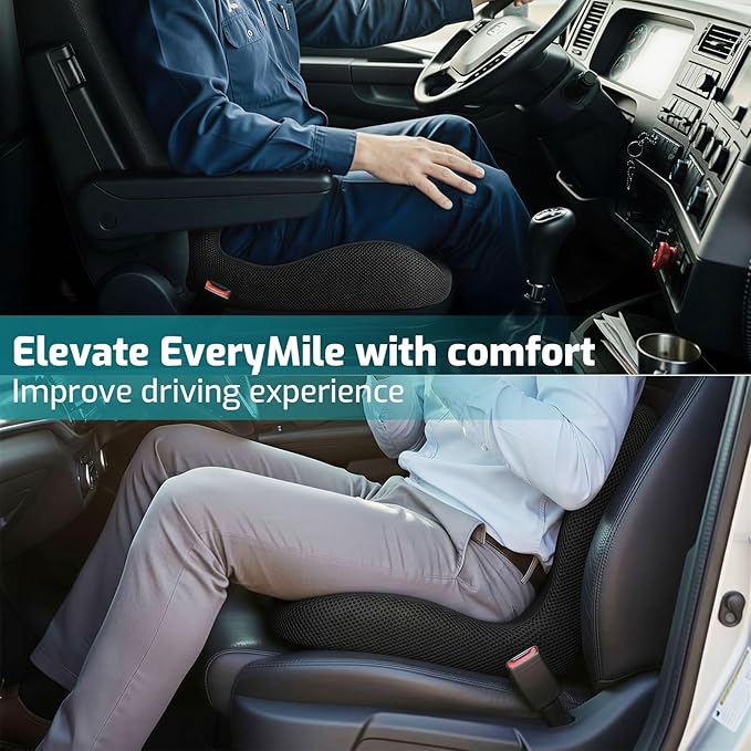 Ergonomic Seat Cushion,Office Chair Cushion with Lumbar Support Pillow,Car Orthopedic Seat Cushions,Designed for Sciatica,Tailbone,Back Pain Relief,for Office,Car,Truck,Home,Desk Chair