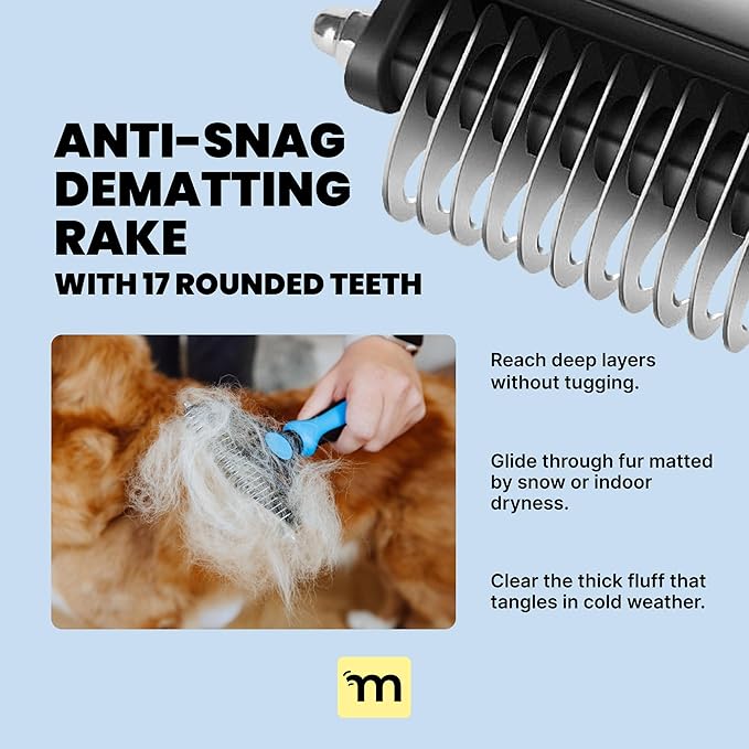 MalsiPree Dog Brush for Shedding - 2 in 1 Undercoat Rake Deshedding Tool for Medium to Large Double-Coated Dog Grooming - Pet Dematting Comb - Pet Deshedder (Pink)