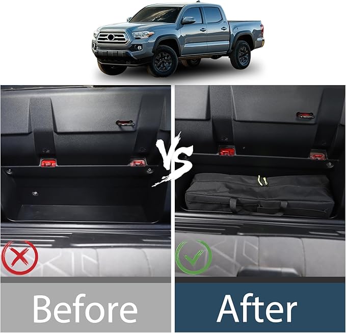 Lcojicep Car rear seat hidden storage bag Compatible with Tacoma 2016-2024 Oxford Cloth Car back seat back storage bag Accessories (1Pcs)