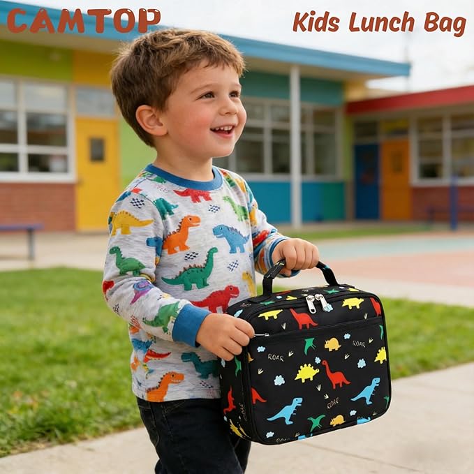 CAMTOP Lunch Box Kids Boys Insulated Lunch Cooler Bag Reusable Lunch Tote Kit for School Travel