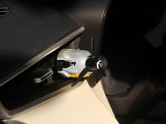 Fw-190 WWII Fighter Plane Car Air Freshener Vent Clip - Long Lasting 30-Day Cologne Scent, Rotating Propeller Odor Eliminator, Aviation Themed Auto Diffuser