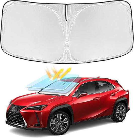 for Lexus UX 300h/260h/250h/300e/200 2019-2026 Windshield Sun Shade - 4 Layers Car Sunshade for Front Windows Shade Cover Custom Fit UX Sun Visor 250T Retractable Shade Blocks UV Rays Car Accessories