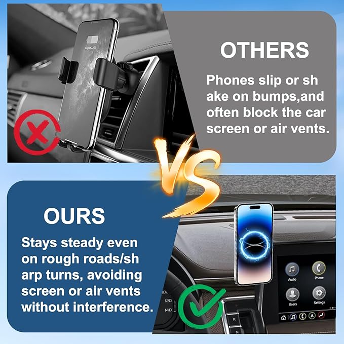 Car Phone Holder for 2021-2024 Chevy Suburban Tahoe/GMC Yukon Accessories 10.2-inch Screen Fixed Clip, Magnet Cell Phone Mount Compatible with MagSafe 360° Rotation Phone Automobile Cradles