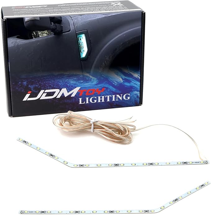 iJDMTOY Ice Blue LED Background Illumination Kit Compatible with 2017-2021 Ford F250 F350 F450 Super Duty Side Fender Chrome Emblem